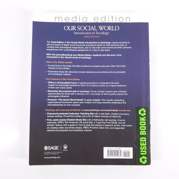 Our Social World Introduction to Sociology by Jeanne H. Ballantine | Roberts - Picture 3 of 4
